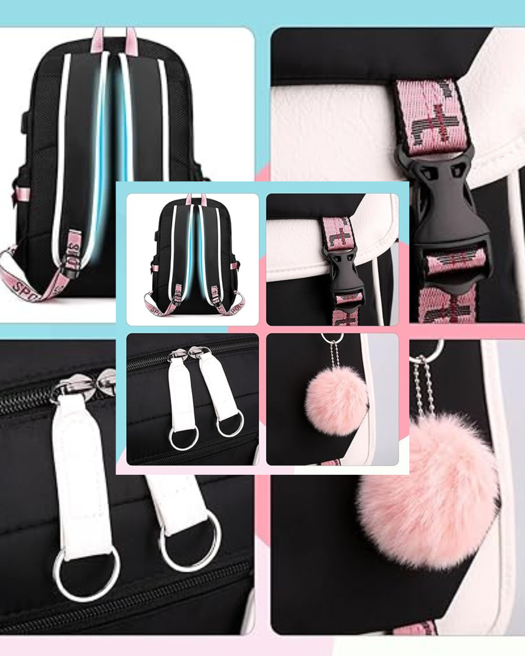 Mochila Bts Color Celeste