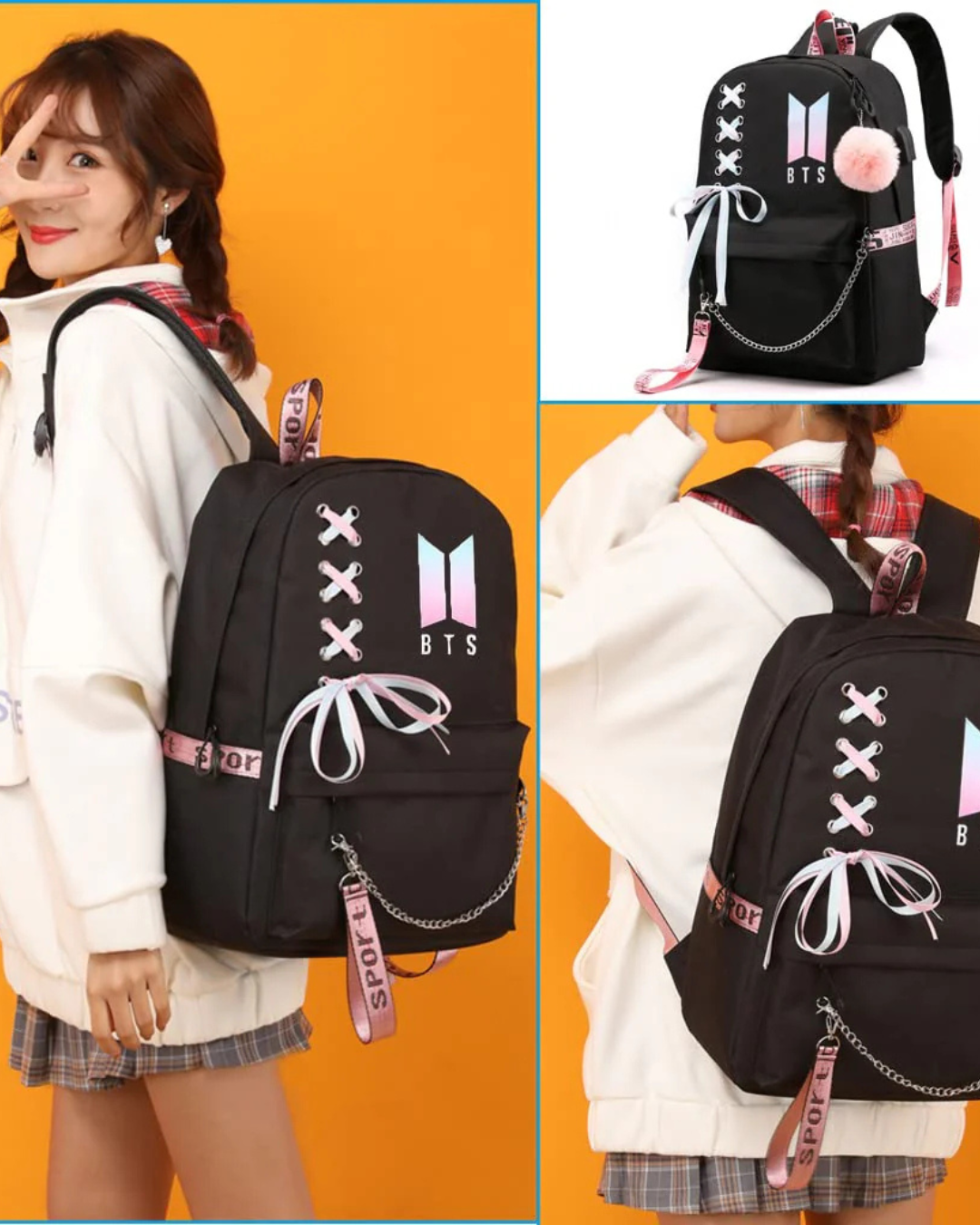 Mochila Bts Color Negro